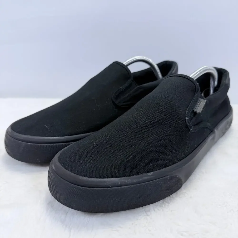 Lugz Bandit Black Canvas Slip On Mens Sneakers Size 10 Wide